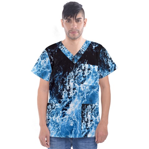 Photo Vagues  Men s V-neck Scrub Top by kcreatif