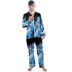 Photo Vagues  Men s Satin Pajamas Long Pants Set