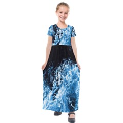 Photo Vagues  Kids  Short Sleeve Maxi Dress by kcreatif