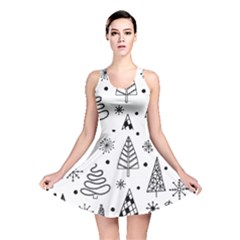 Seamless Pattern With Christmas Trees Reversible Skater Dress by Vaneshart