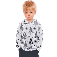 Seamless Pattern With Christmas Trees Kids  Overhead Hoodie