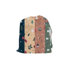 Flat Design Christmas Pattern Collection Drawstring Pouch (medium)