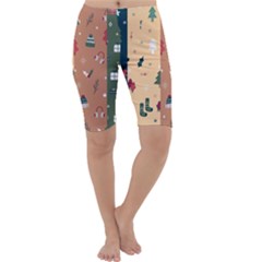 Flat Design Christmas Pattern Collection Cropped Leggings  by Vaneshart