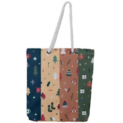 Flat Design Christmas Pattern Collection Full Print Rope Handle Tote (large) by Vaneshart