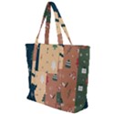 Flat Design Christmas Pattern Collection Zip Up Canvas Bag View1