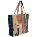 Flat Design Christmas Pattern Collection Zip Up Canvas Bag View2