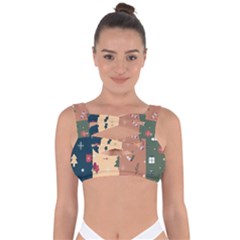 Flat Design Christmas Pattern Collection Bandaged Up Bikini Top by Vaneshart