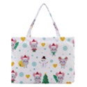 Christmas Seamless Pattern With Cute Kawaii Mouse Medium Tote Bag View1