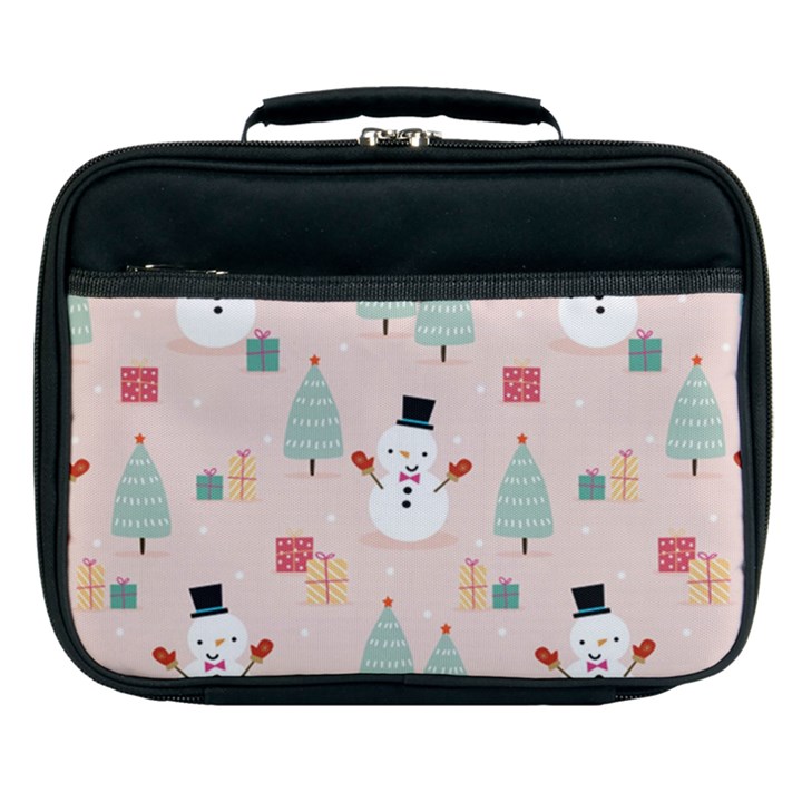 Cute Snowman Christmas Season Seamless Pattern Lunch Bag