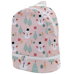 Cute Snowman Christmas Season Seamless Pattern Zip Bottom Backpack