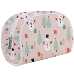 Cute Snowman Christmas Season Seamless Pattern Makeup Case (large)