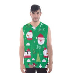 Cute Face Christmas Character Cute Santa Claus Reindeer Snowman Penguin Men s Basketball Tank Top by Vaneshart