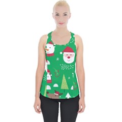 Cute Face Christmas Character Cute Santa Claus Reindeer Snowman Penguin Piece Up Tank Top by Vaneshart