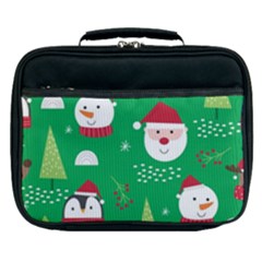 Cute Face Christmas Character Cute Santa Claus Reindeer Snowman Penguin Lunch Bag by Vaneshart