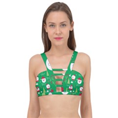 Cute Face Christmas Character Cute Santa Claus Reindeer Snowman Penguin Cage Up Bikini Top by Vaneshart