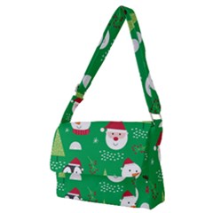 Cute Face Christmas Character Cute Santa Claus Reindeer Snowman Penguin Full Print Messenger Bag (m) by Vaneshart