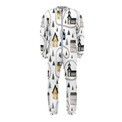 Abstract Seamless Pattern With Cute Houses Trees Road Onepiece Jumpsuit (kids) by Vaneshart