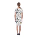 Abstract Seamless Pattern With Cute Houses Trees Road Classic Short Sleeve Midi Dress View2