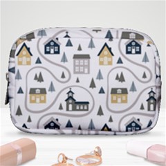 Abstract Seamless Pattern With Cute Houses Trees Road Make Up Pouch (small) by Vaneshart