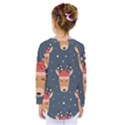 Cute Deer Heads Seamless Pattern Christmas Kids  Long Sleeve Tee View2