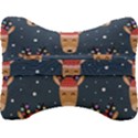 Cute Deer Heads Seamless Pattern Christmas Velour Seat Head Rest Cushion View2