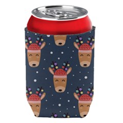 Cute Deer Heads Seamless Pattern Christmas Can Holder by Vaneshart