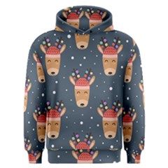 Cute Deer Heads Seamless Pattern Christmas Men s Overhead Hoodie by Vaneshart