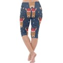 Cute Deer Heads Seamless Pattern Christmas Lightweight Velour Cropped Yoga Leggings View4