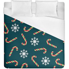 Christmas Seamless Pattern With Candies Snowflakes Duvet Cover (king Size) by Vaneshart