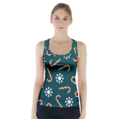 Christmas Seamless Pattern With Candies Snowflakes Racer Back Sports Top by Vaneshart