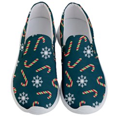 Christmas Seamless Pattern With Candies Snowflakes Men s Lightweight Slip Ons by Vaneshart