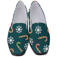 Christmas Seamless Pattern With Candies Snowflakes Women s Classic Loafer Heels by Vaneshart