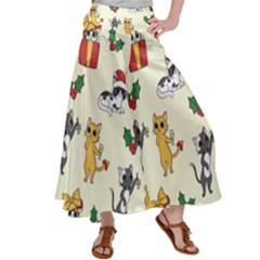 Christmas Funny Pattern Cat Satin Palazzo Pants by Vaneshart