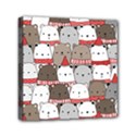 Cute Adorable Bear Merry Christmas Happy New Year Cartoon Doodle Seamless Pattern Mini Canvas 6  x 6  (Stretched) View1