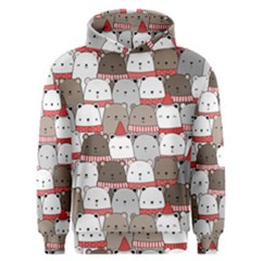 Cute Adorable Bear Merry Christmas Happy New Year Cartoon Doodle Seamless Pattern Men s Overhead Hoodie by Vaneshart