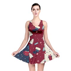 Flat Design Christmas Pattern Collection Art Reversible Skater Dress by Vaneshart