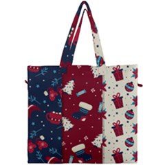 Flat Design Christmas Pattern Collection Art Canvas Travel Bag by Vaneshart