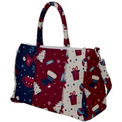 Flat Design Christmas Pattern Collection Art Duffel Travel Bag by Vaneshart