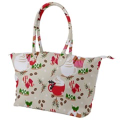 Christmas Coffe Cupcake Seamless Pattern Canvas Shoulder Bag by Vaneshart