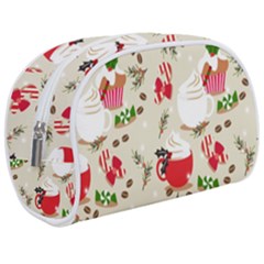 Christmas Coffe Cupcake Seamless Pattern Makeup Case (medium)