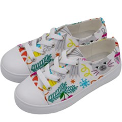 Funny Christmas Pattern Kids  Low Top Canvas Sneakers