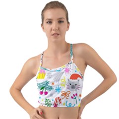 Funny Christmas Pattern Mini Tank Bikini Top