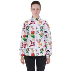 Seamless Pattern Christmas Women s High Neck Windbreaker by Vaneshart