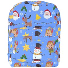 Funny Christmas Pattern With Snowman Reindeer Full Print Backpack by Vaneshart