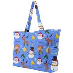 Funny Christmas Pattern With Snowman Reindeer Simple Shoulder Bag by Vaneshart