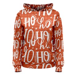 Ho Ho Ho Lettering Seamless Pattern Santa Claus Laugh Women s Pullover Hoodie by Vaneshart