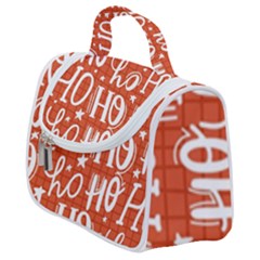 Ho Ho Ho Lettering Seamless Pattern Santa Claus Laugh Satchel Handbag by Vaneshart