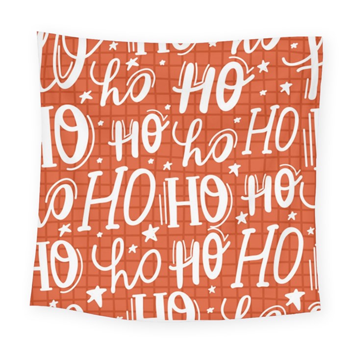 Ho Ho Ho Lettering Seamless Pattern Santa Claus Laugh Square Tapestry (Large)