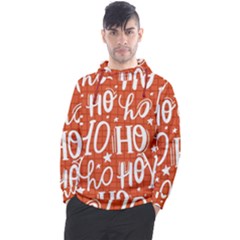 Ho Ho Ho Lettering Seamless Pattern Santa Claus Laugh Men s Pullover Hoodie