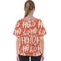 Ho Ho Ho Lettering Seamless Pattern Santa Claus Laugh V-Neck Dolman Drape Top View2